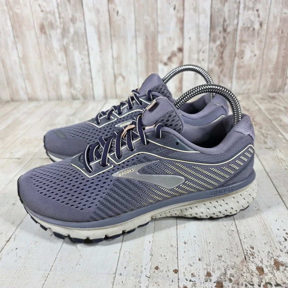Brooks Ghost 12 Womens 7 Wide D Purple Gray Running Shoes 1203051D066